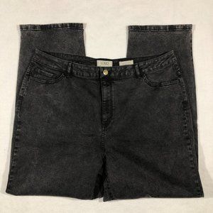 LOGO Jeans Womens 18W Lori Goldstein Plus Boyfriend Jeans Gray Black